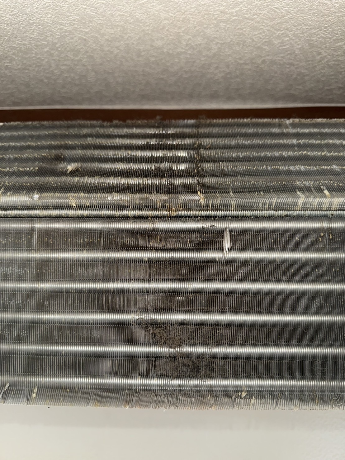 熱交換器の施工前。カビや汚れが付着した状態