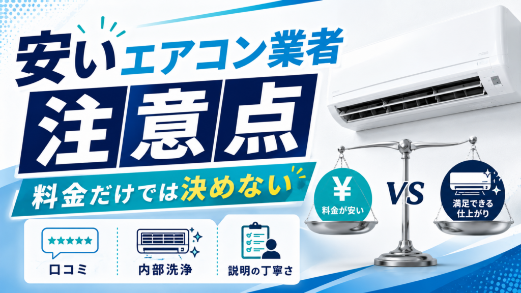安いエアコンクリーニング業者を選ぶときの注意点
